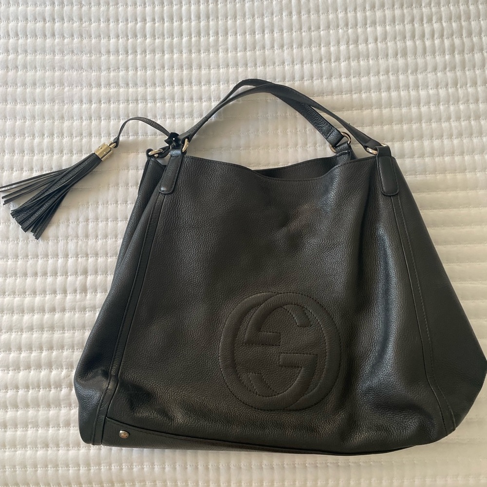 Gucci 100% genuine leather black hobo/shoulder bag
